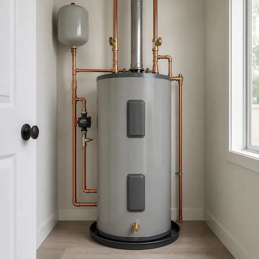 Sample completed residential water-heater installation